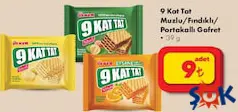 ÜLKER 9 KAT TAT MUZLU / FINDIKLI / PORTAKALLI GOFRET 39 G